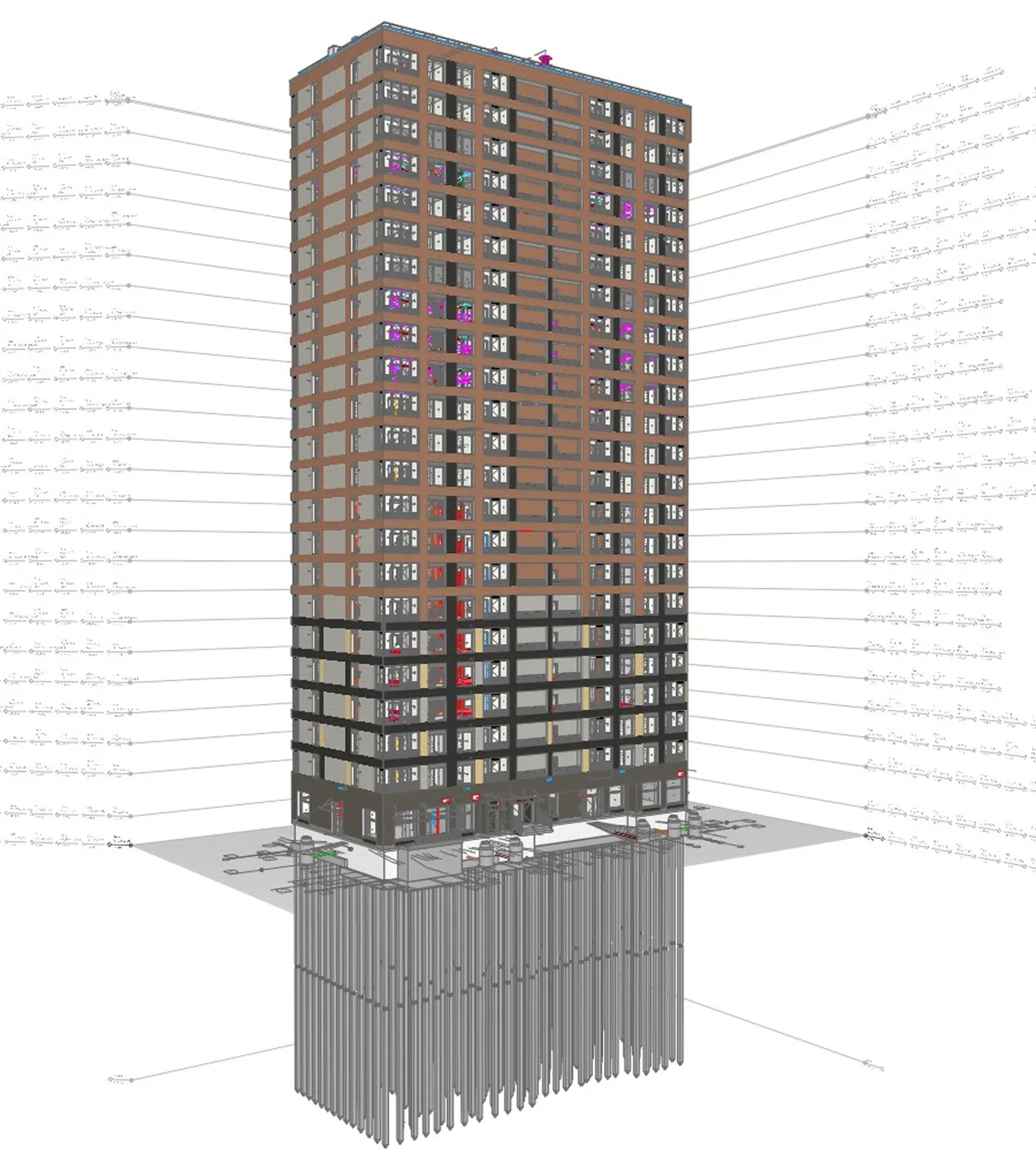 BIM model of the 4th building section, phase 11, City of Stars residential complex. Courtesy: Setl Group