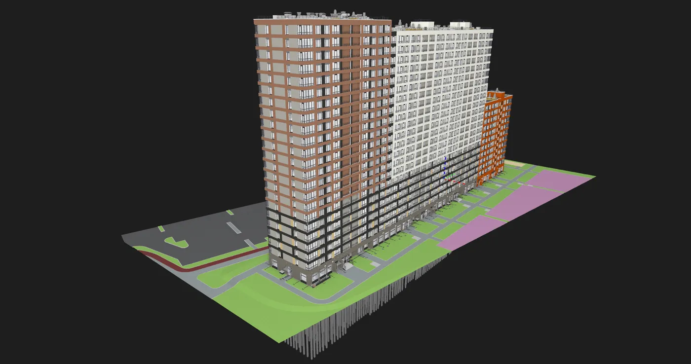 Consolidated BIM model of an apartment building in Pilot-BIM. Courtesy: Setl Group